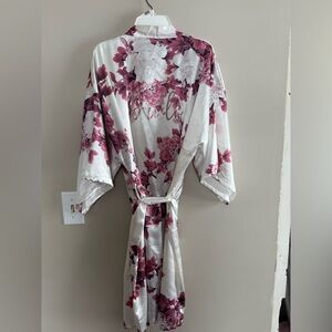 “BRIDE” Floral Satin Robe